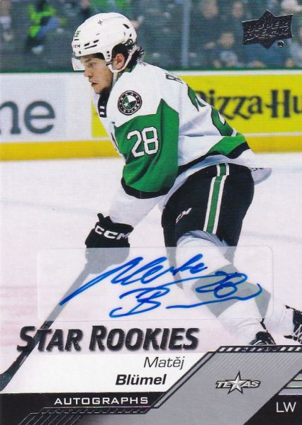 AUTO RC karta MATĚJ BLUMEL 22-23 AHL Star Rookies Autographs číslo 104